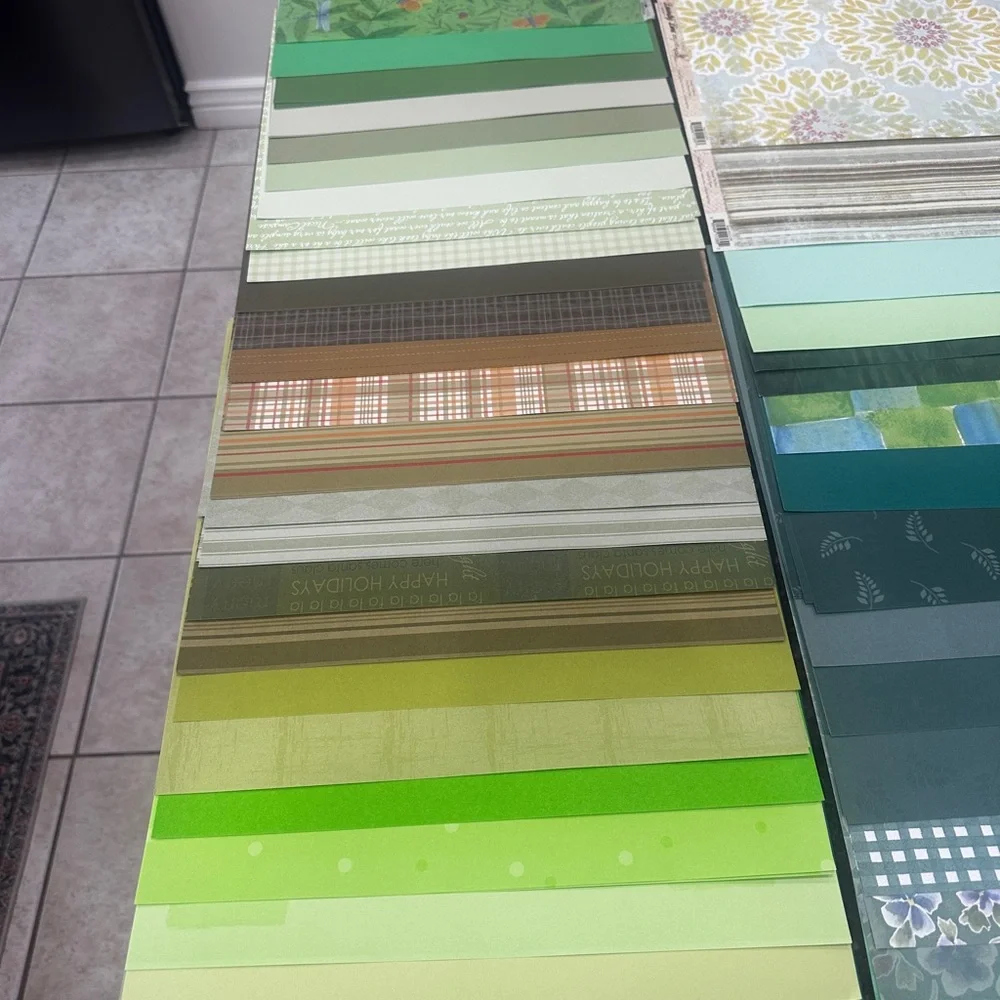 Assorted Green and Gray Patterned Paper Set - Picture 2 of 6